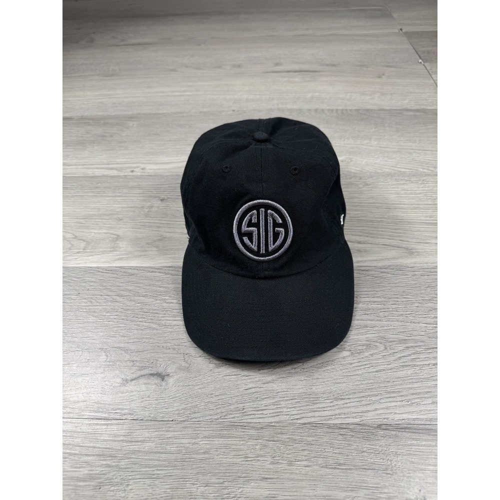 Sig Sauer Hat Cap Mens Adjustable Black Gray Embroidered 47'
